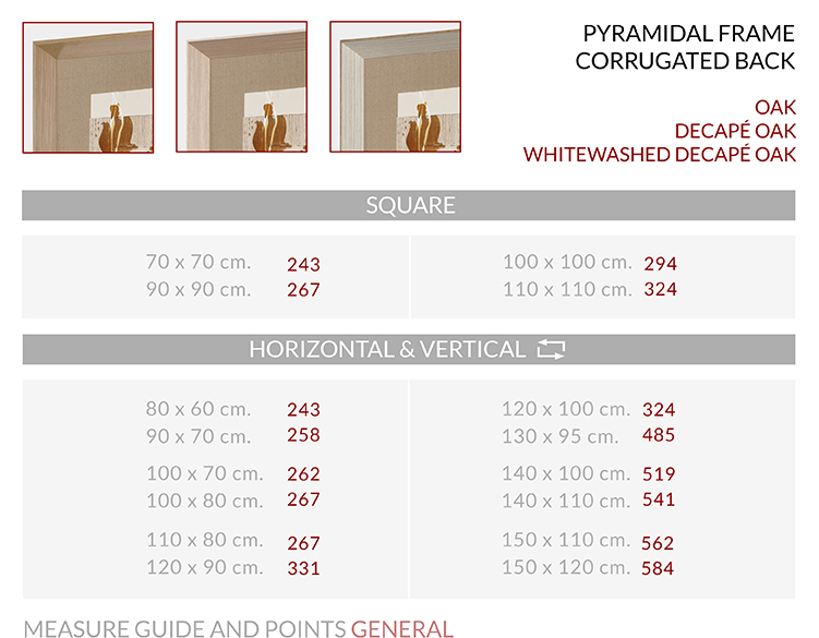 Medidas Marco Pyramidal Corrugated back L